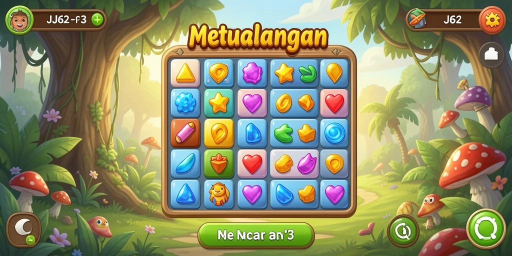 Tampilan gameplay seru dan menantang di JJ62 Match-3.