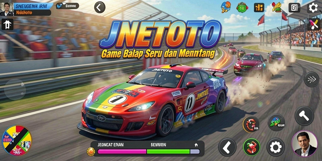 Tampilan menarik saat gameplay balap di JNETOTO.