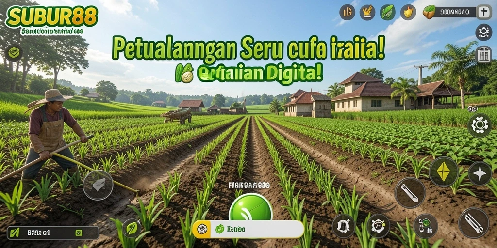 Tampilan menarik dari gameplay SUBUR88 yang penuh warna dan aktivitas pertanian.